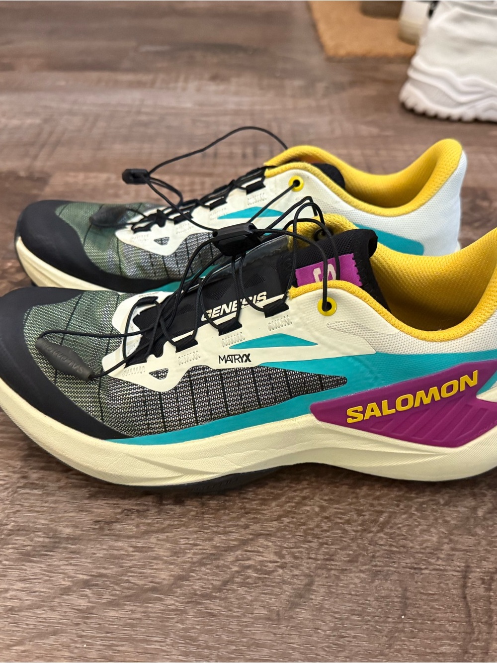 Salomon Trail Shoes in Teal, Purple & Yellow